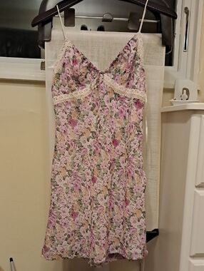 Floral Lace-Trim Dress - Floral - Size 8
